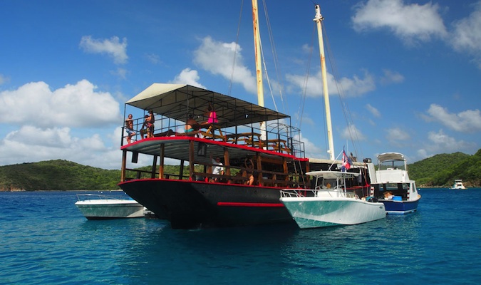 floating bar called willy t's in the virgin islands