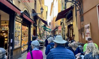 People on a food tour exploring Bologna, Italy"