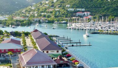 Sailboats docked in the British Virgin Islands